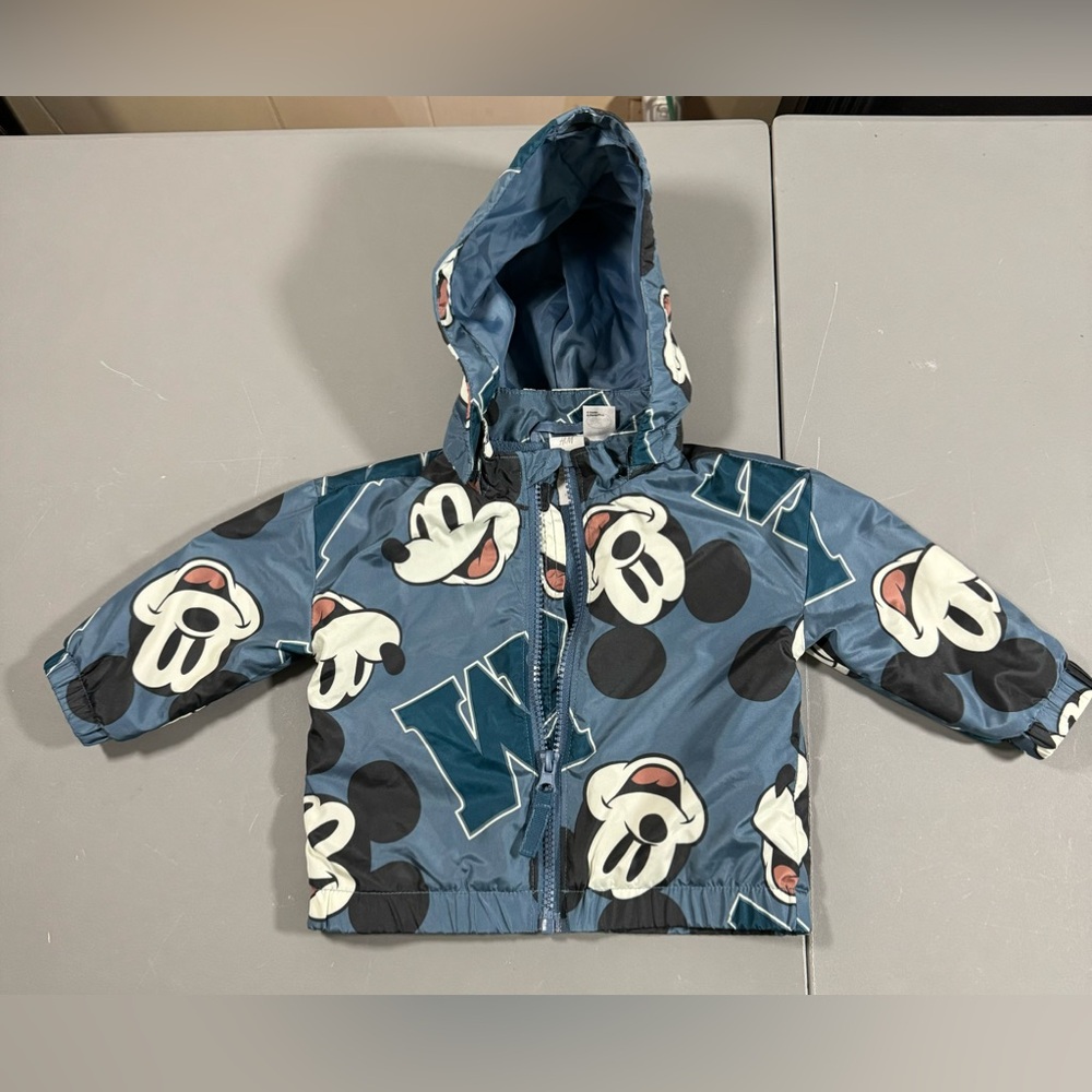 H&M Disney Mickey Mouse Detachable Hooded Jacket Size 6 Months EUC